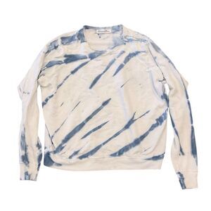 American Rose White and Blue Tie Dye Crewneck Sweatshirt